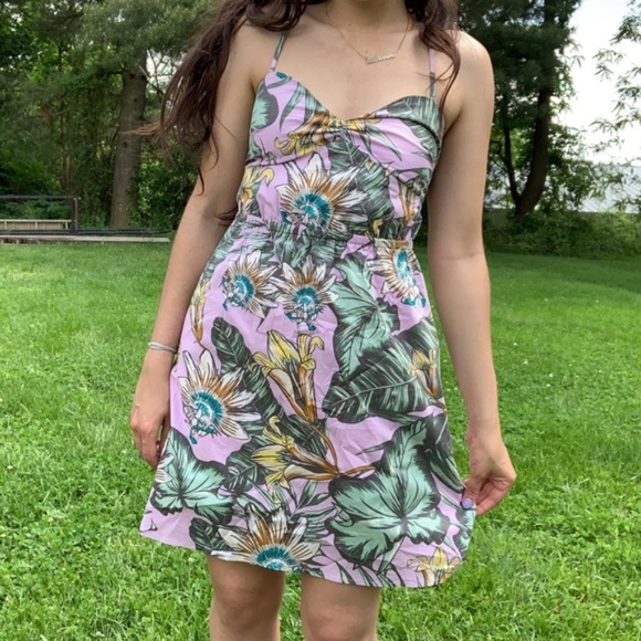 J. Crew Tropical Floral Leaf Print Spring Summer Mini Dress - Picture 5 of 5